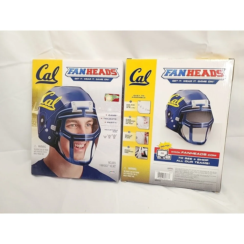 2x Fan Heads NCAA Pac-12 California Cal Golden Bears Football Helmet UC Berkeley